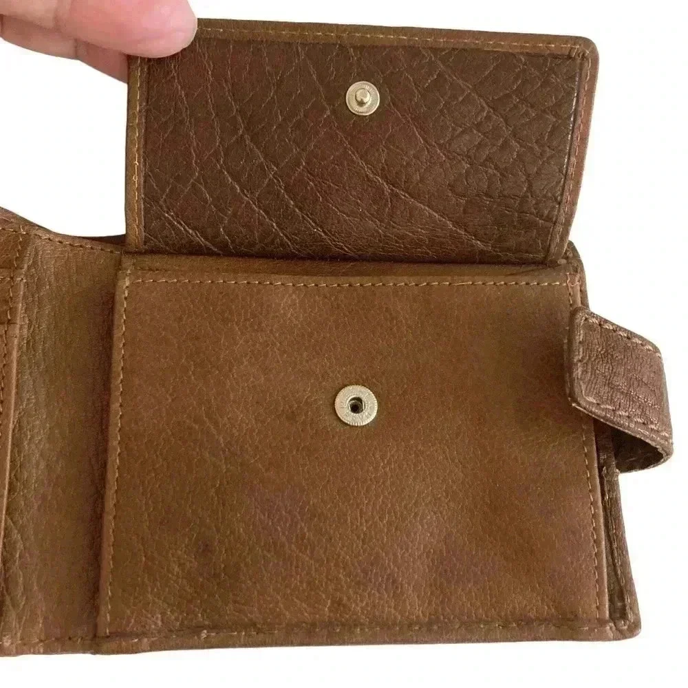 MANO GERMANY Cognac Brown Buttery Soft Leather Bi-Fold Wallet
